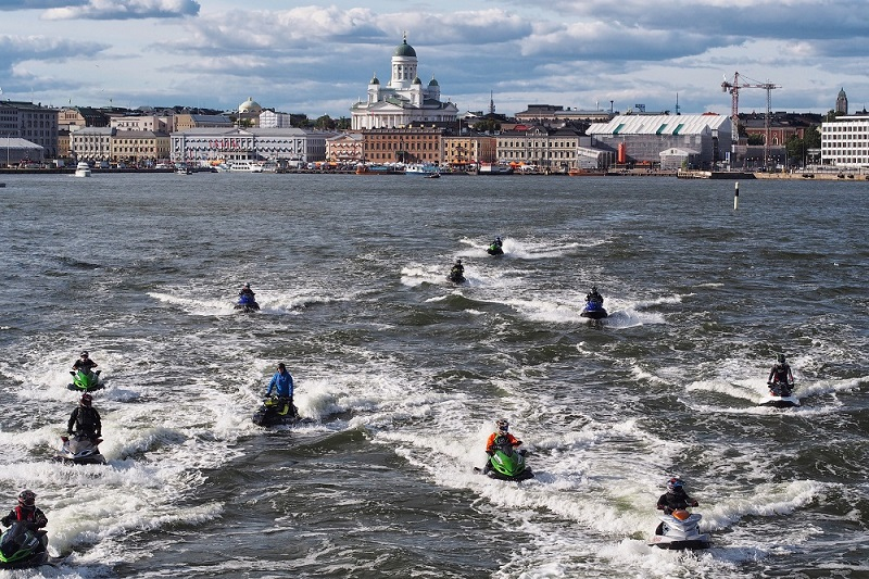 Jet skies heading to Tallinn from Helsinki South Port, 2013