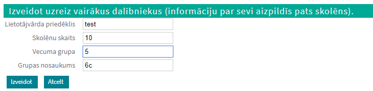 Izveidot vairākus dalībniekus